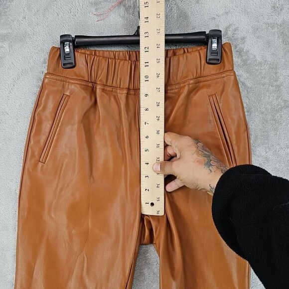 INC International Concepts Faux Leather Jogger Womens S Brown High Rise Pull On - Picture 5 of 10